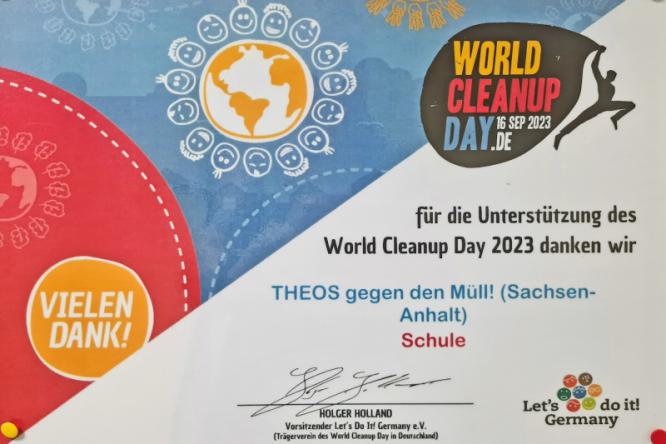 Urkunde World Cleanup Day 2023